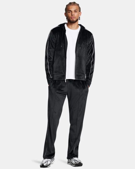 Φούτερ με κουκούλα και φερμουάρ από βελούδο Φούτερ με κουκούλα και φερμουάρ από βελούδο