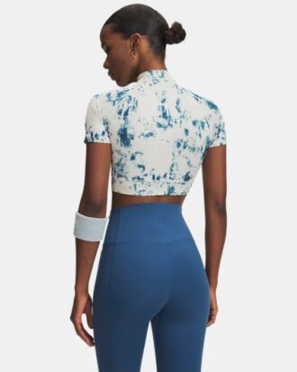 HeatGear® Printed Crop Mock Short Sleeve