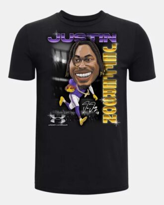 Justin Jefferson Illustration Μπλούζα με κοντά μανίκια